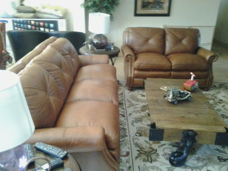 Suffolk Flexsteel Leather Sofa Loveseat